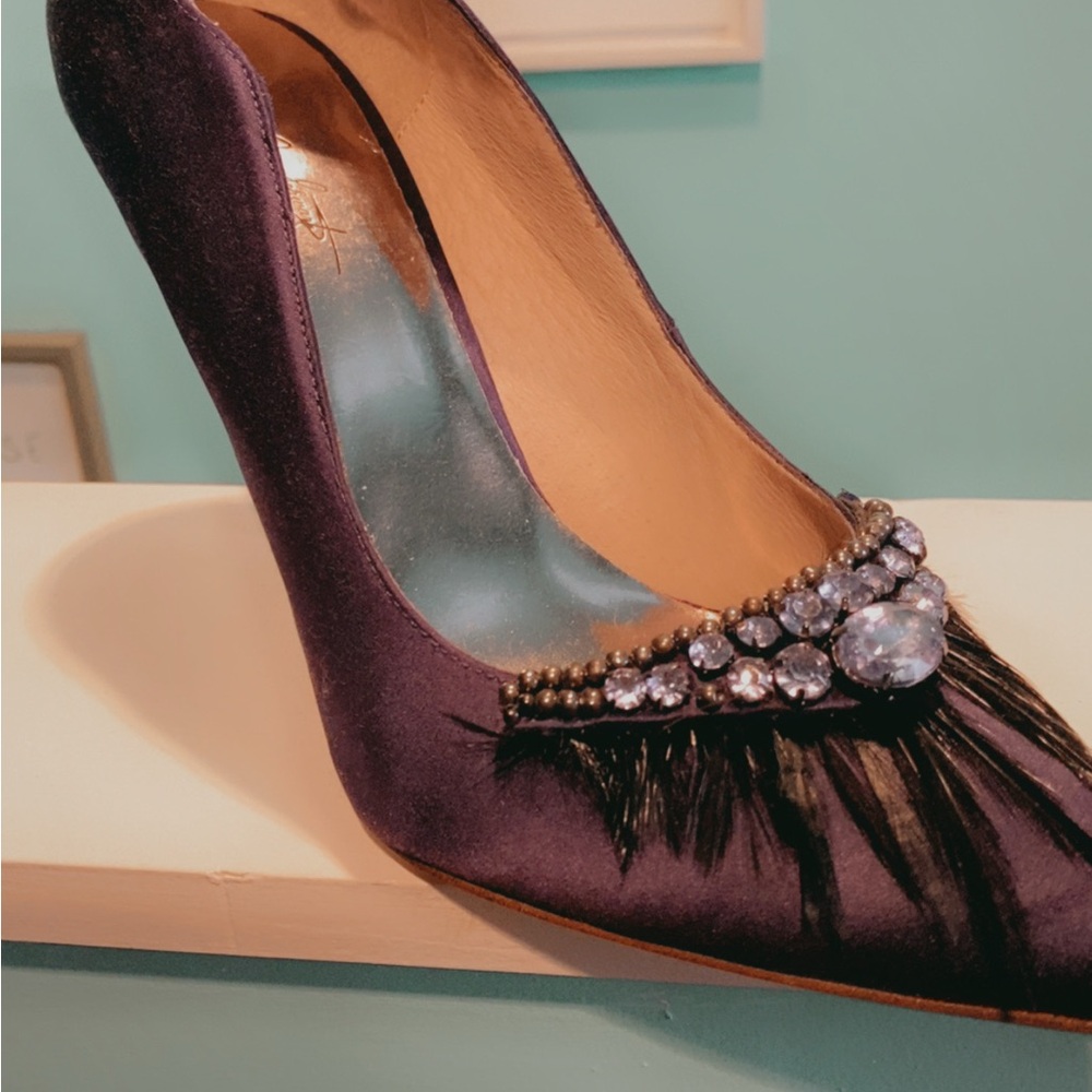 ABS Allen Schwartz Purple Embellished Heels